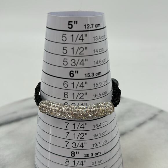 Pave bar black adjustable bracelet - Picture 4 of 5